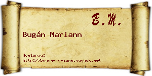 Bugán Mariann névjegykártya